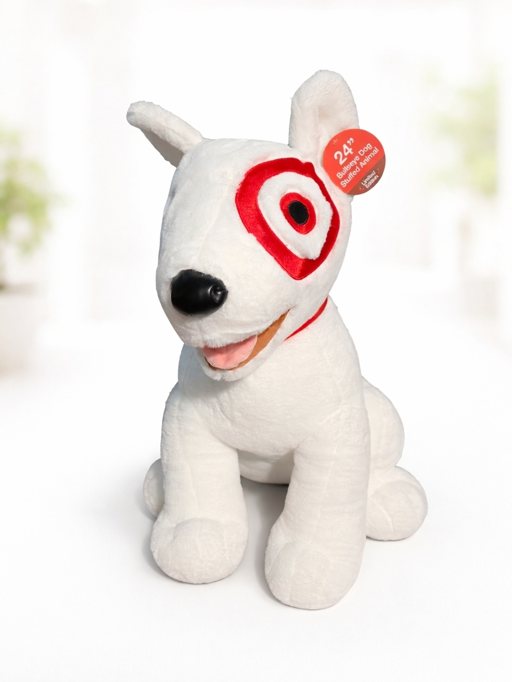 Target Plush Bullseye Dog Toy - White with Red and Black Accents